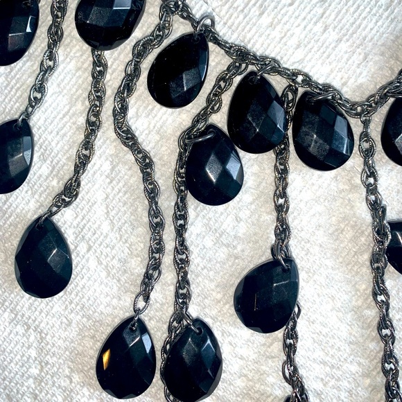 Necklace-31 black dangling stones, adjustable chain, costume jewelry - Picture 3 of 4